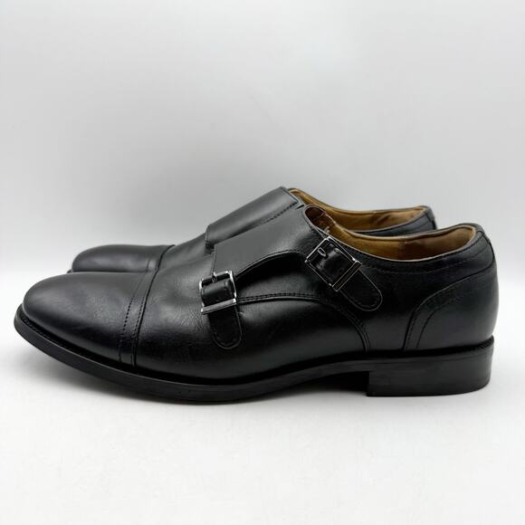 Florsheim Mens Rucci Monk Strap Dress Shoes US 7 Wide Black Leather Slip-On EUC main image 6
